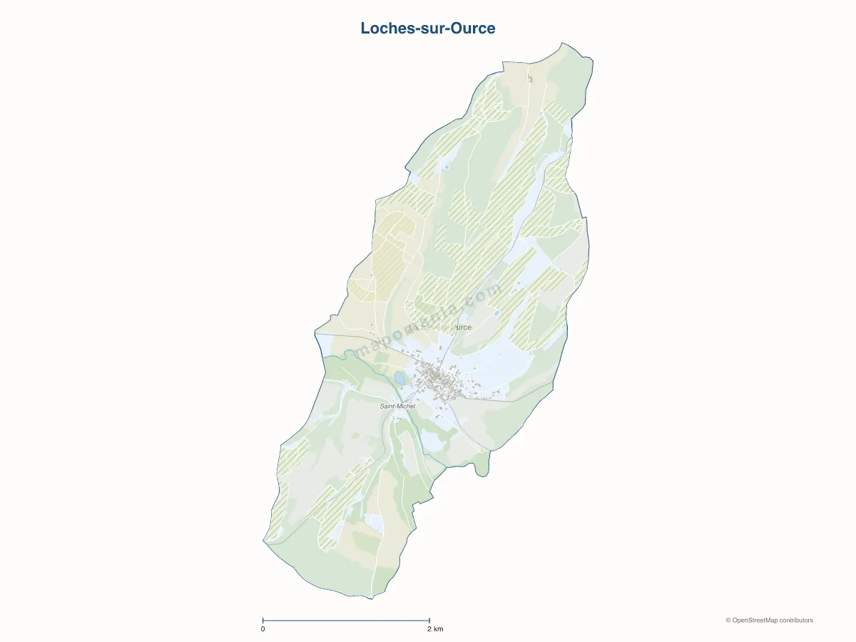 Carte de Loches-sur-Ource à personnaliser