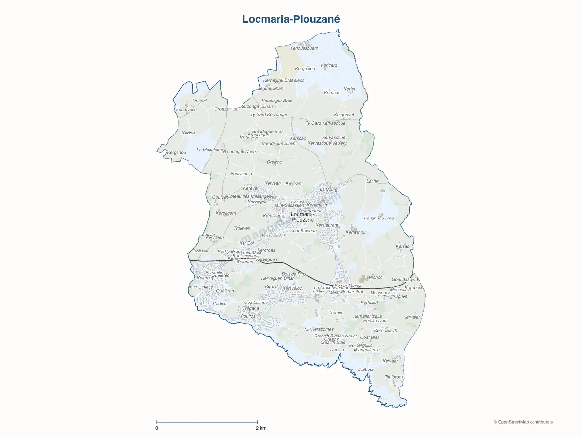 Carte de Locmaria-Plouzané à personnaliser