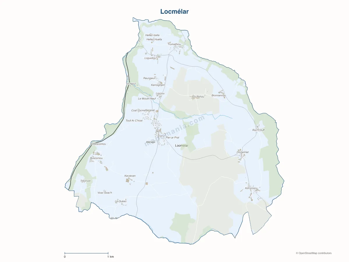 Carte de Locmélar à personnaliser