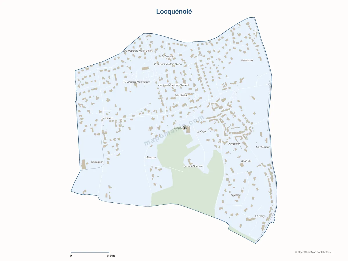 Carte de Locquénolé à personnaliser