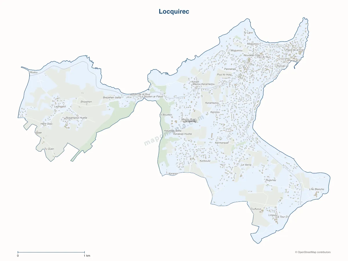Carte de Locquirec à personnaliser
