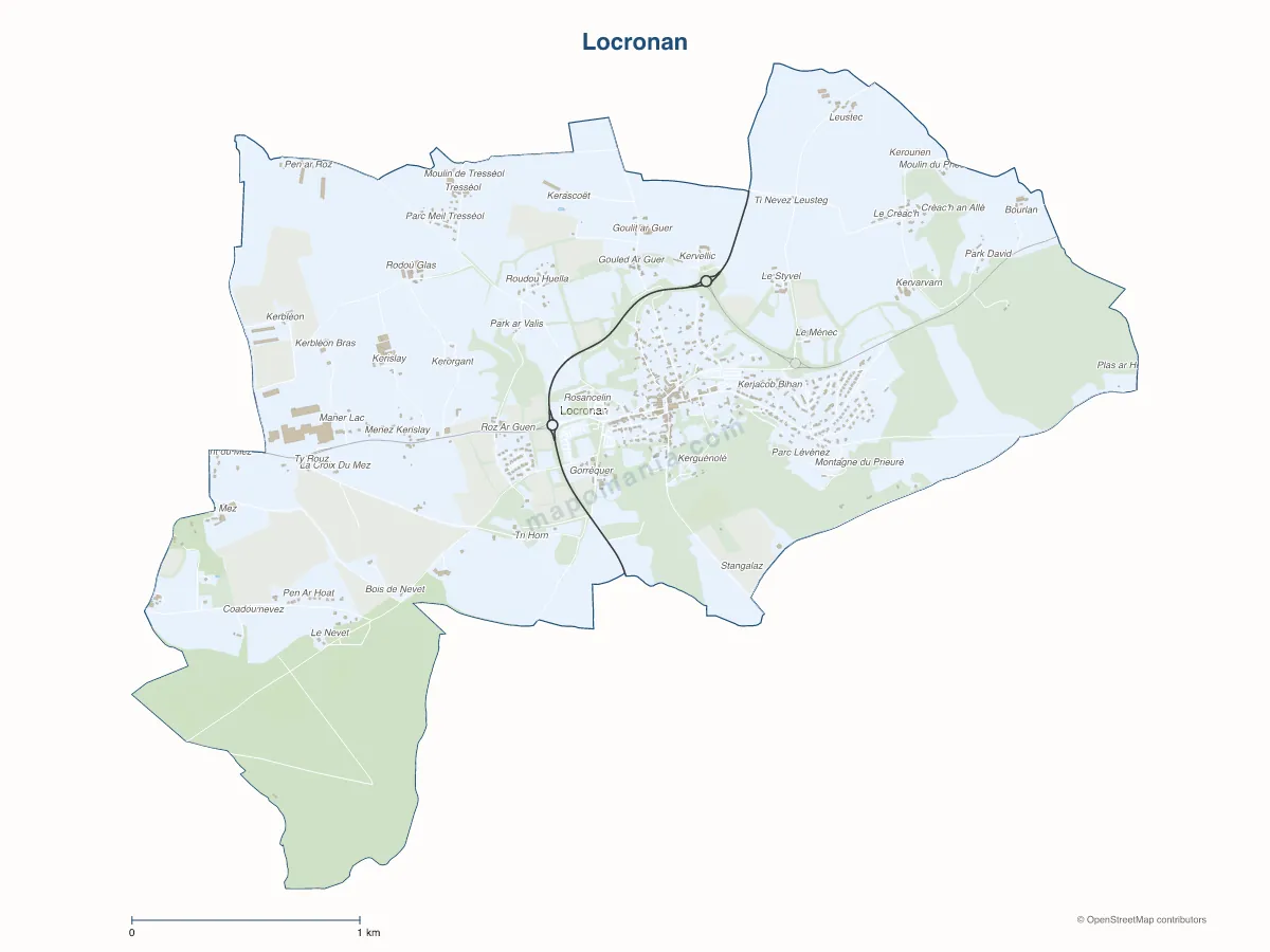 Carte de Locronan à personnaliser