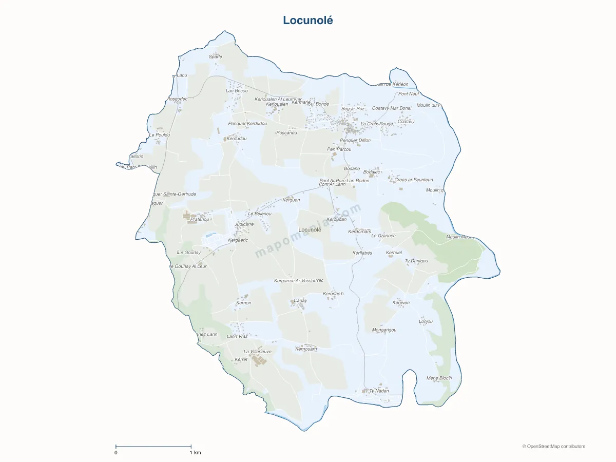 Carte de Locunolé à personnaliser