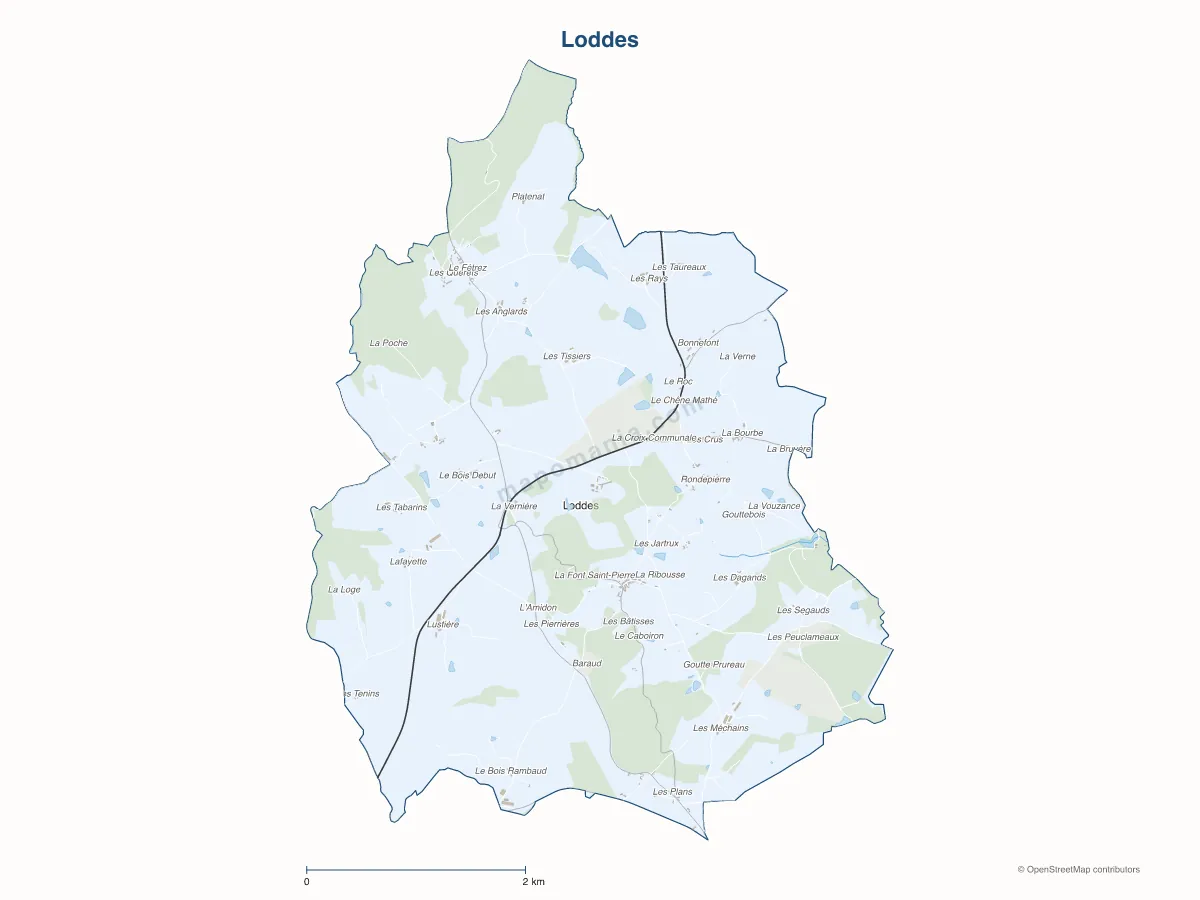 Carte de Loddes à personnaliser