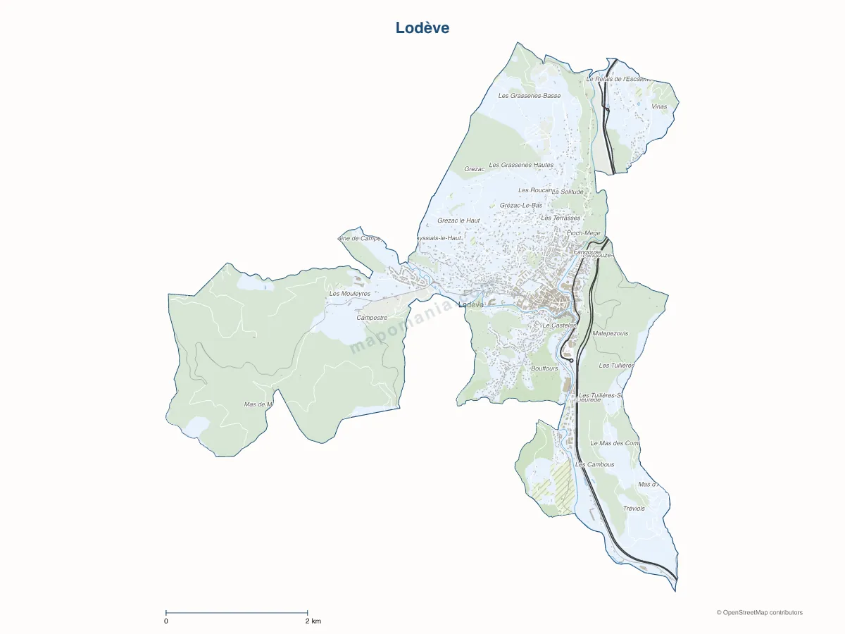Carte de Lodève à personnaliser