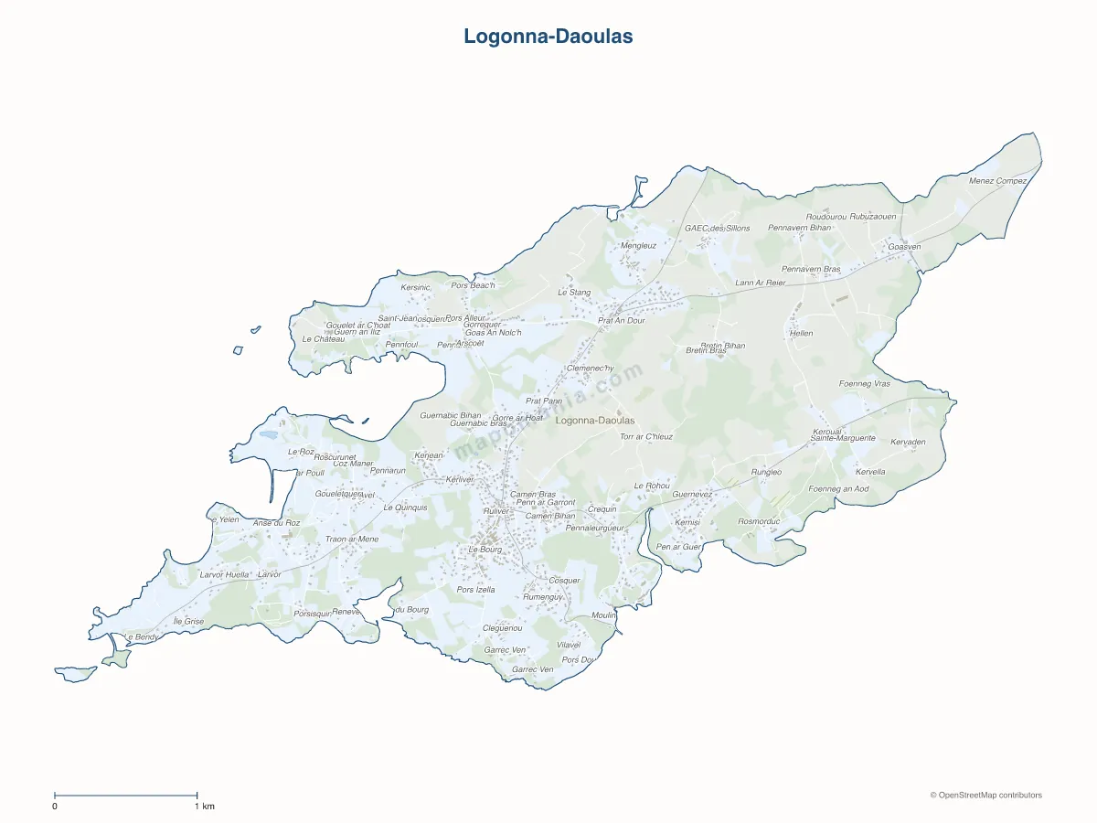 Carte de Logonna-Daoulas à personnaliser