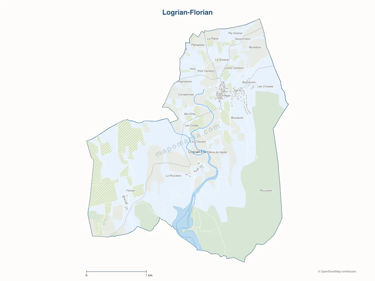 Carte de Logrian-Florian à personnaliser
