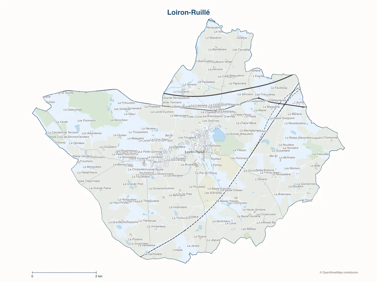 Carte de Loiron-Ruillé à personnaliser