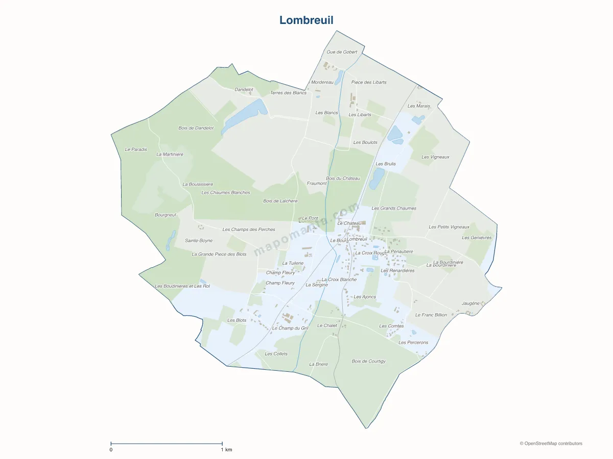 Carte de Lombreuil à personnaliser