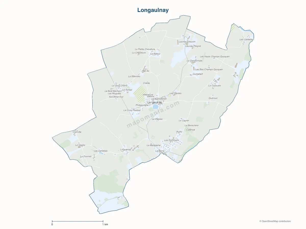 Carte de Longaulnay à personnaliser