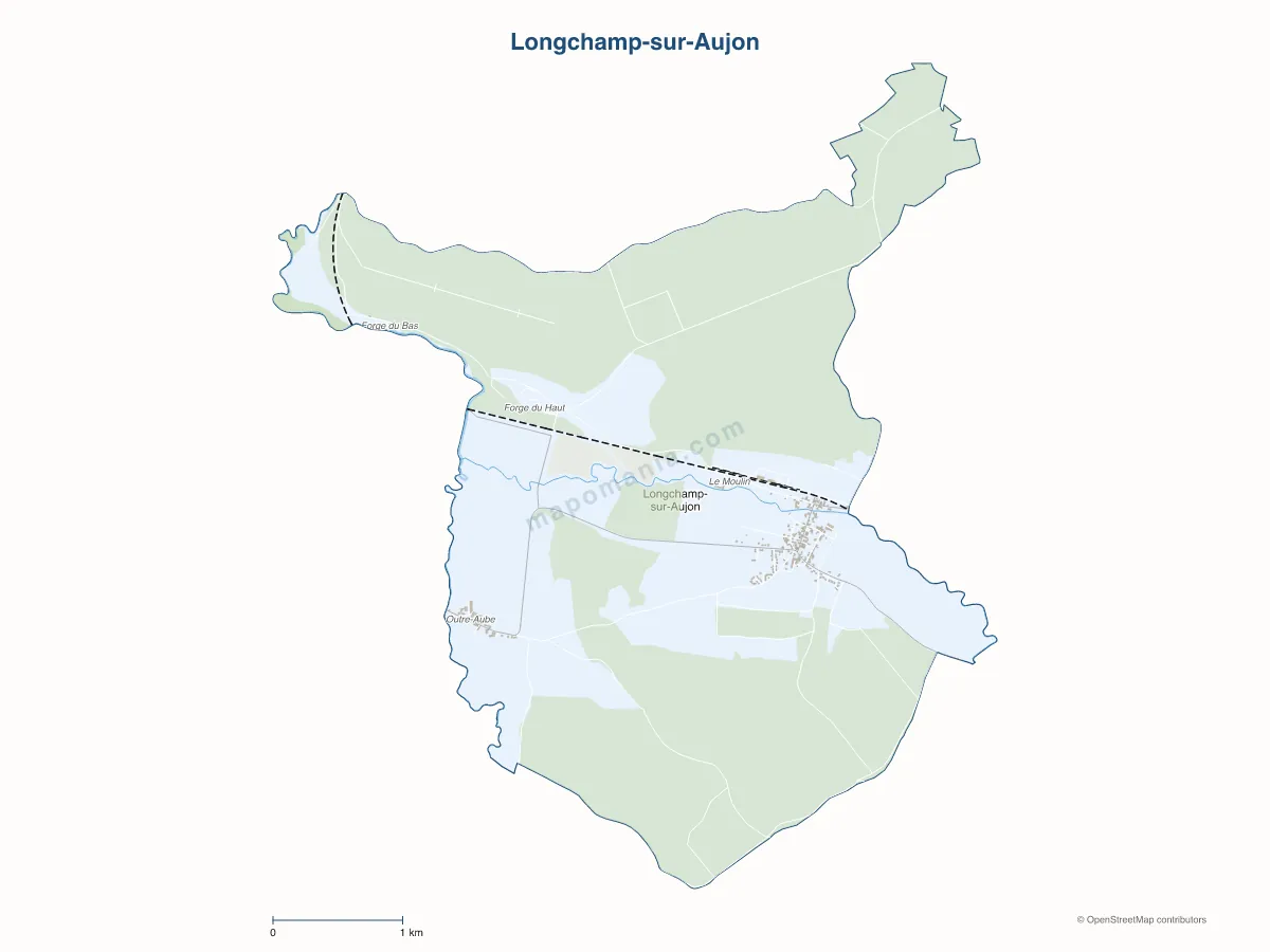 Carte de Longchamp-sur-Aujon à personnaliser
