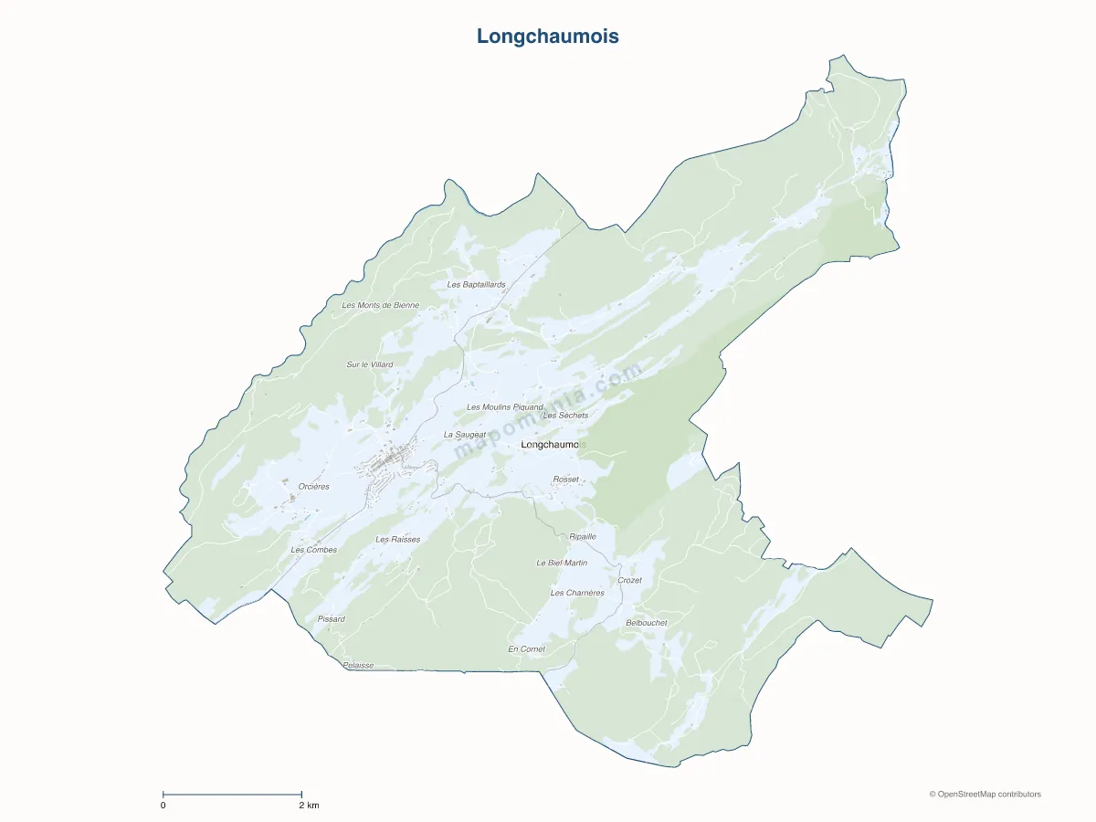 Carte de Longchaumois à personnaliser