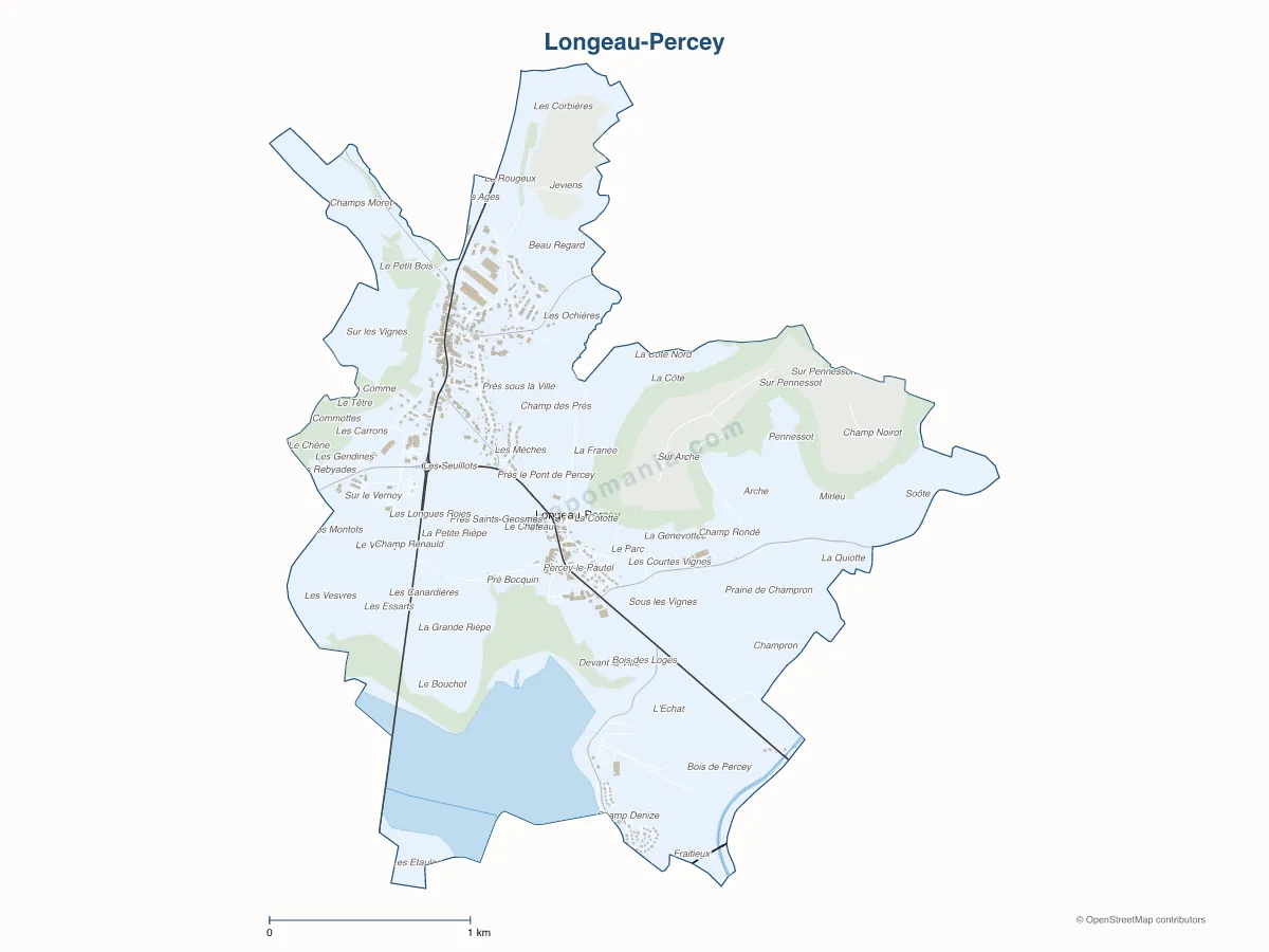Carte de Longeau-Percey à personnaliser