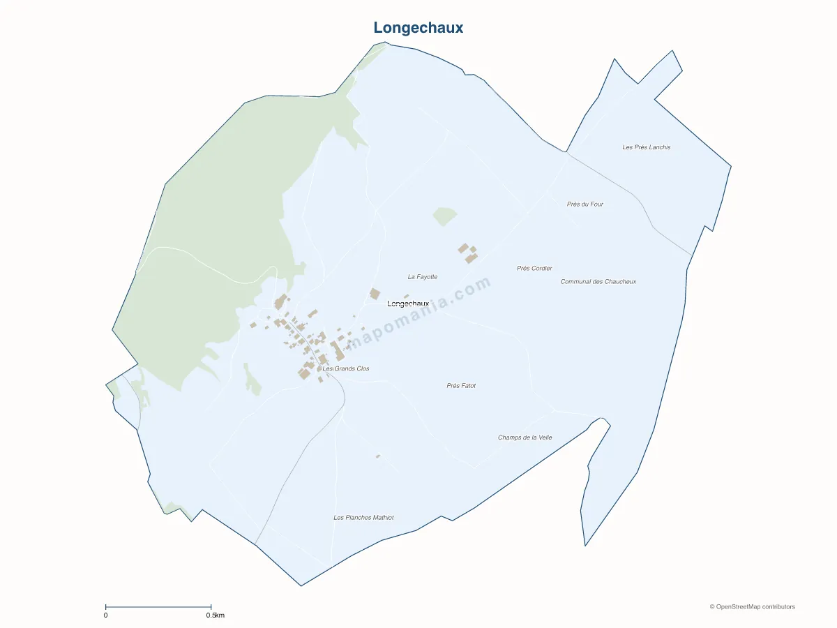 Carte de Longechaux à personnaliser