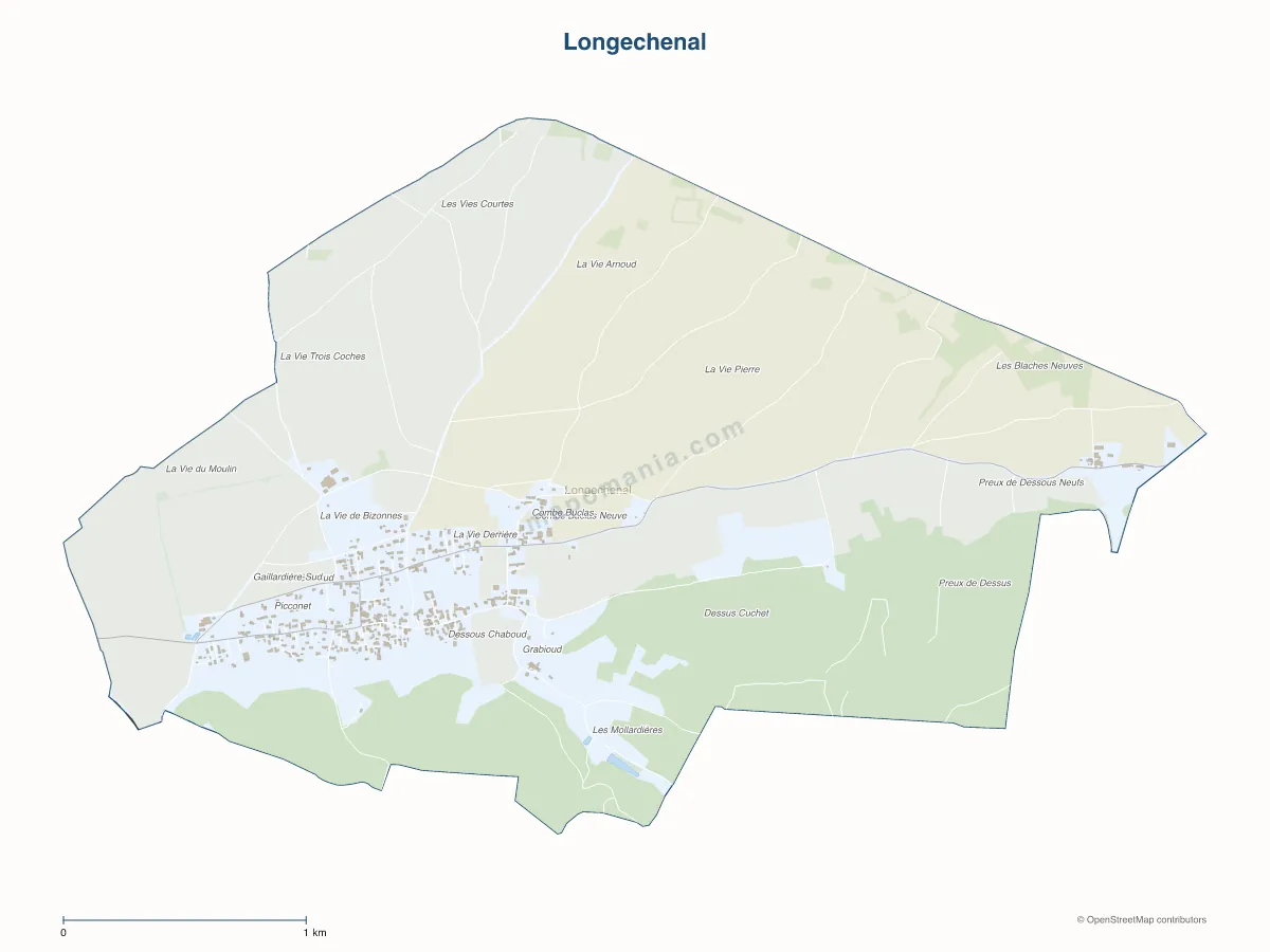 Carte de Longechenal à personnaliser