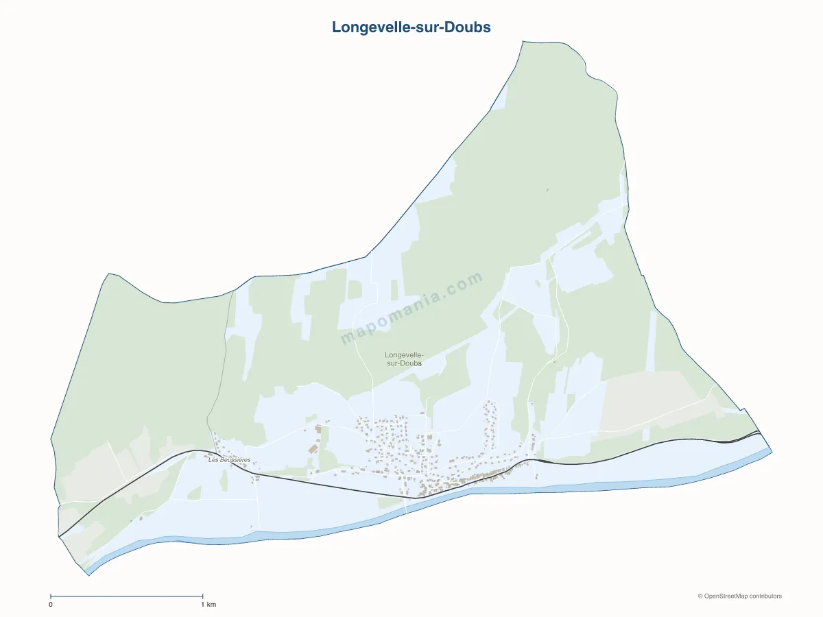 Carte de Longevelle-sur-Doubs à personnaliser