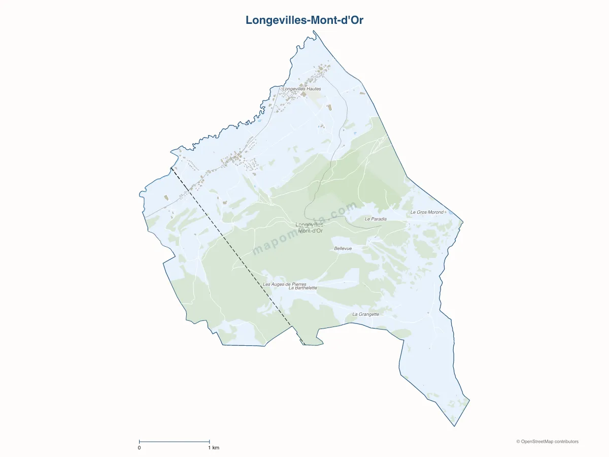Carte de Longevilles-Mont-d'Or à personnaliser