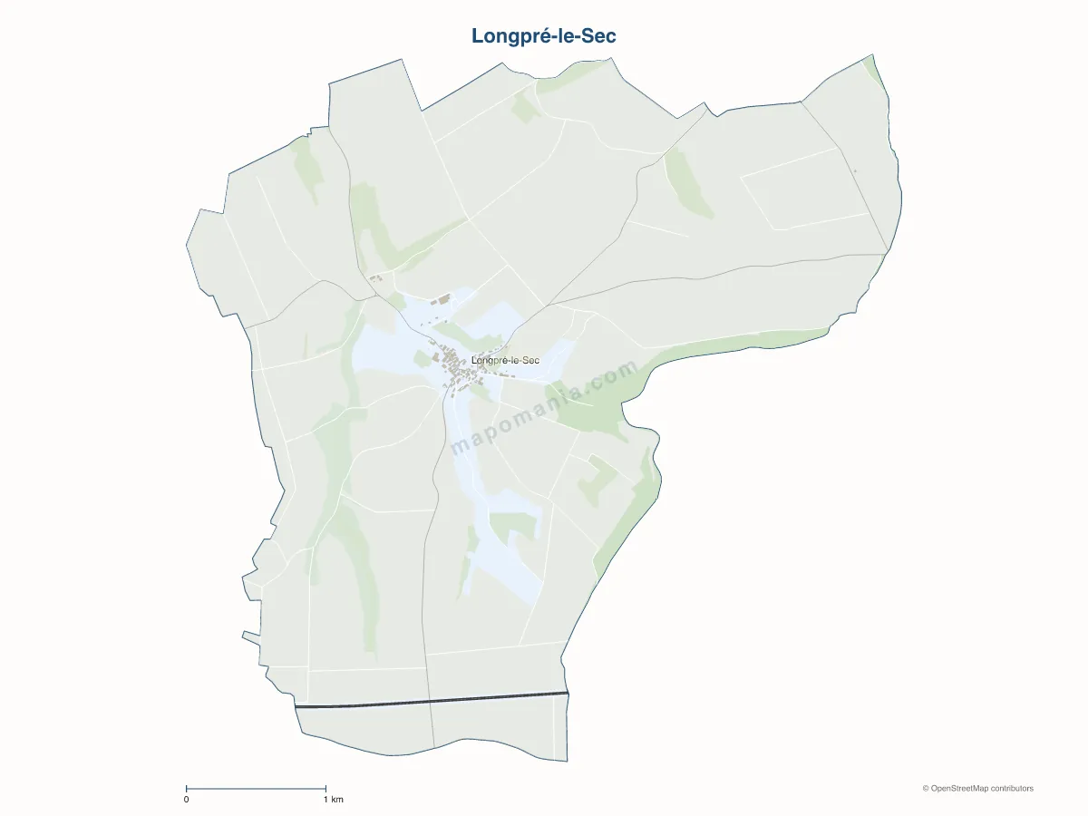 Carte de Longpré-le-Sec à personnaliser