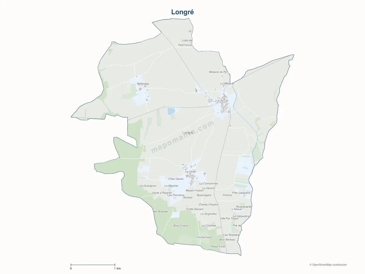 Carte de Longré à personnaliser