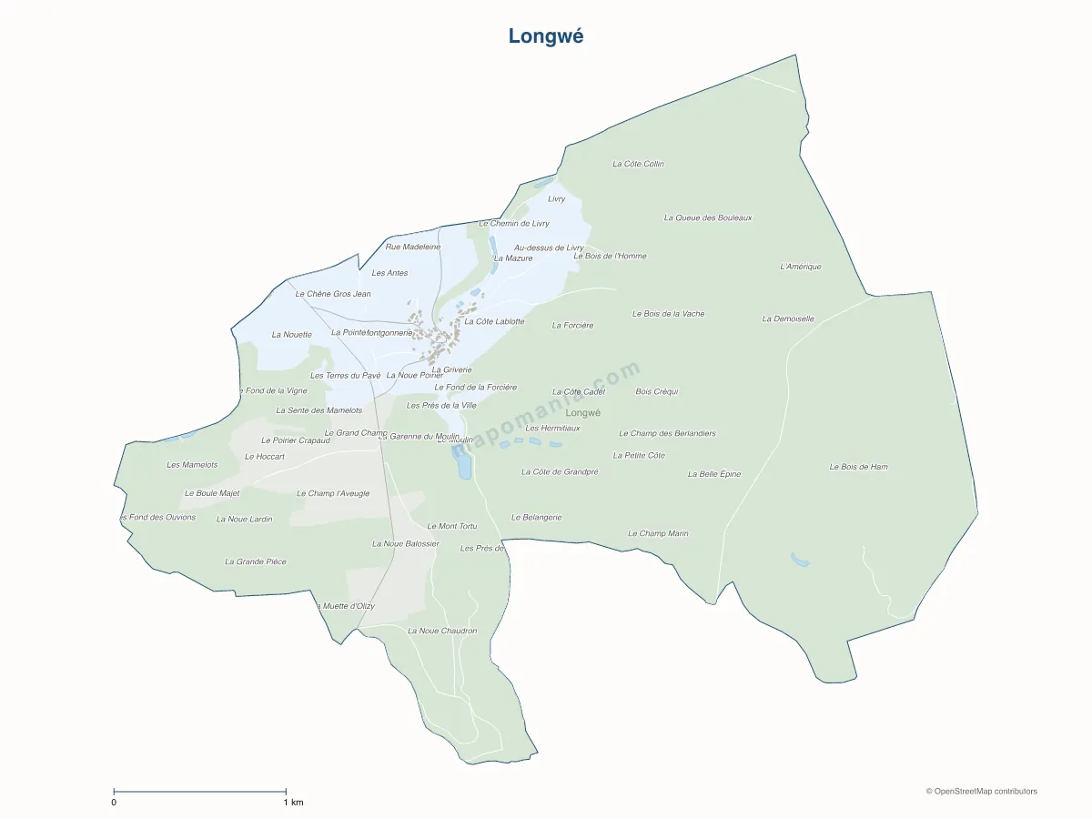 Carte de Longwé à personnaliser