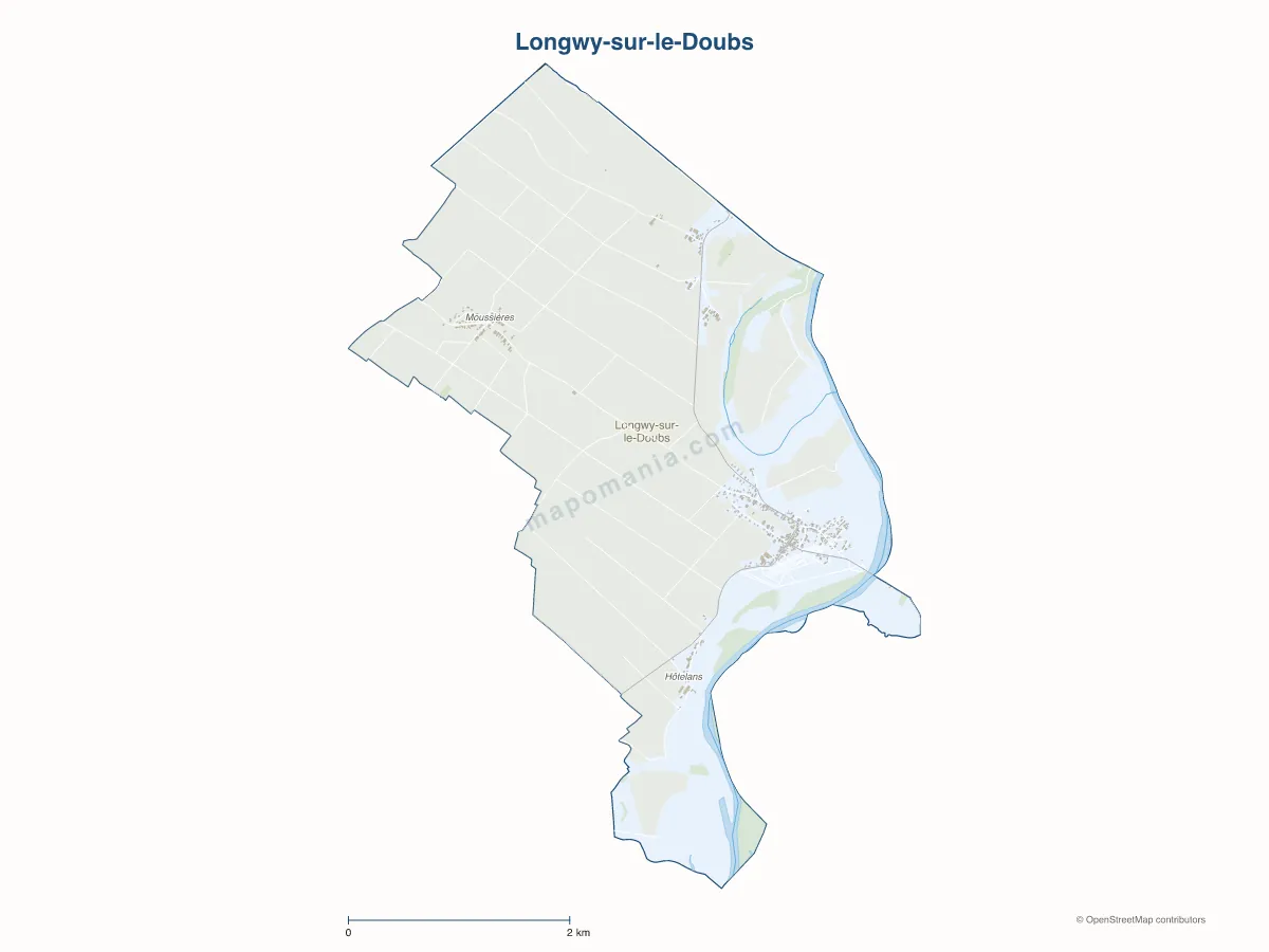 Carte de Longwy-sur-le-Doubs à personnaliser