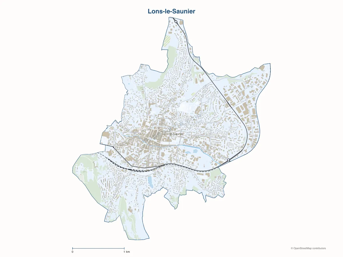 Carte de Lons-le-Saunier à personnaliser
