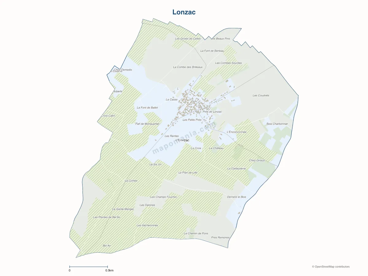 Carte de Lonzac à personnaliser