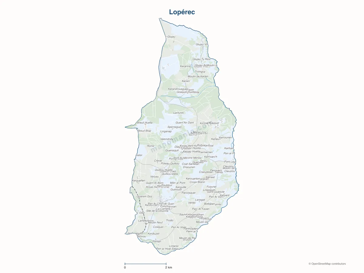 Carte de Lopérec à personnaliser