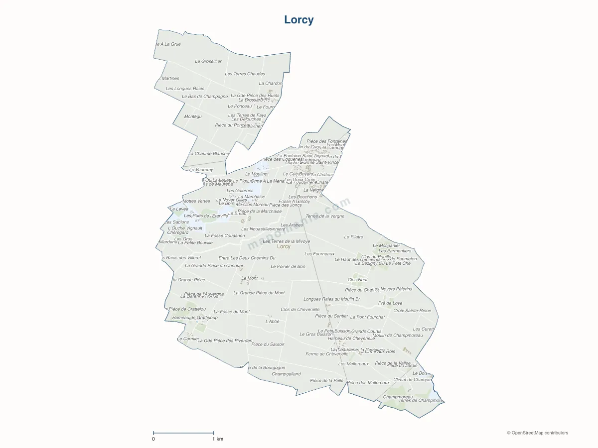Carte de Lorcy à personnaliser