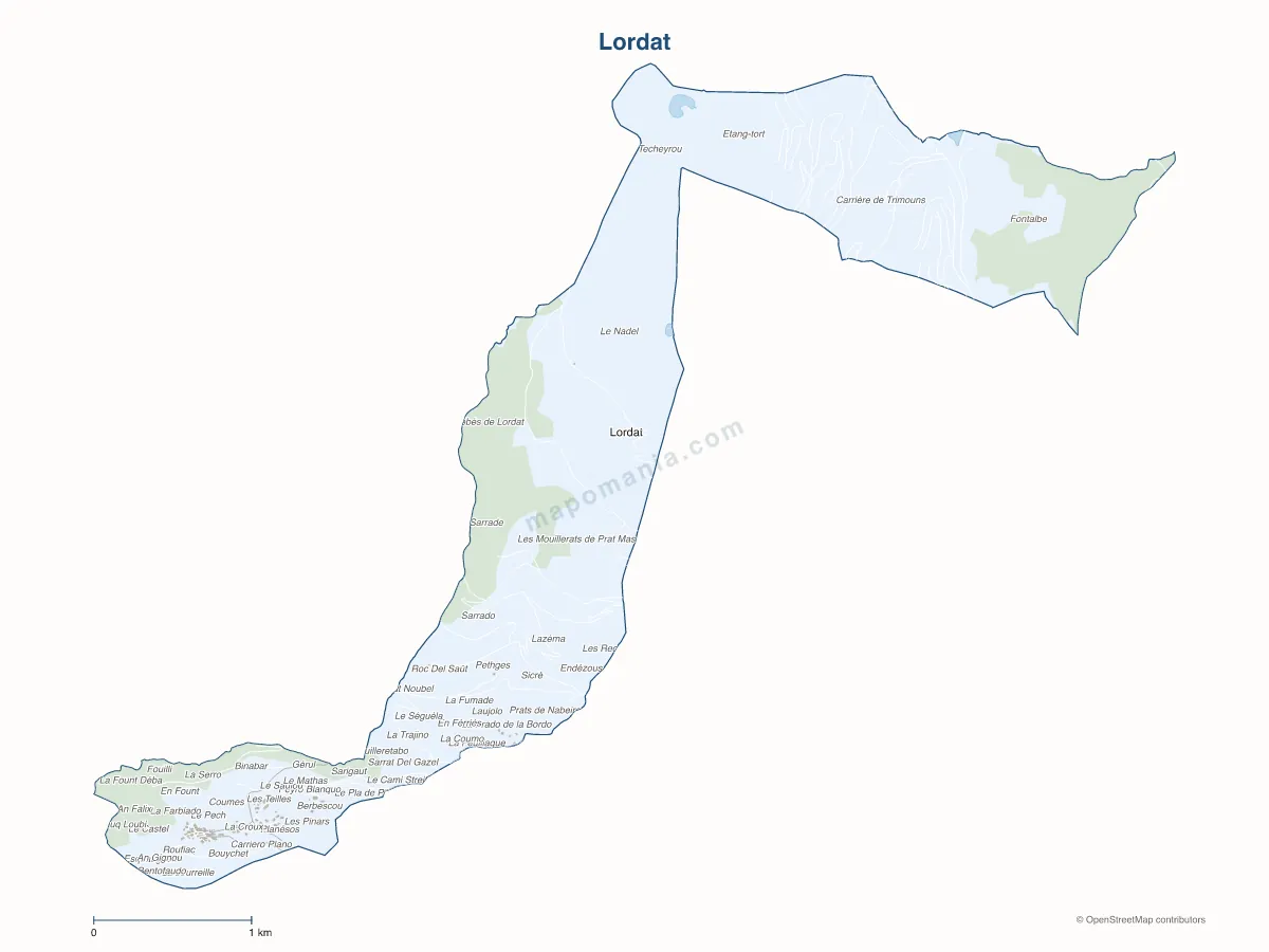 Carte de Lordat à personnaliser