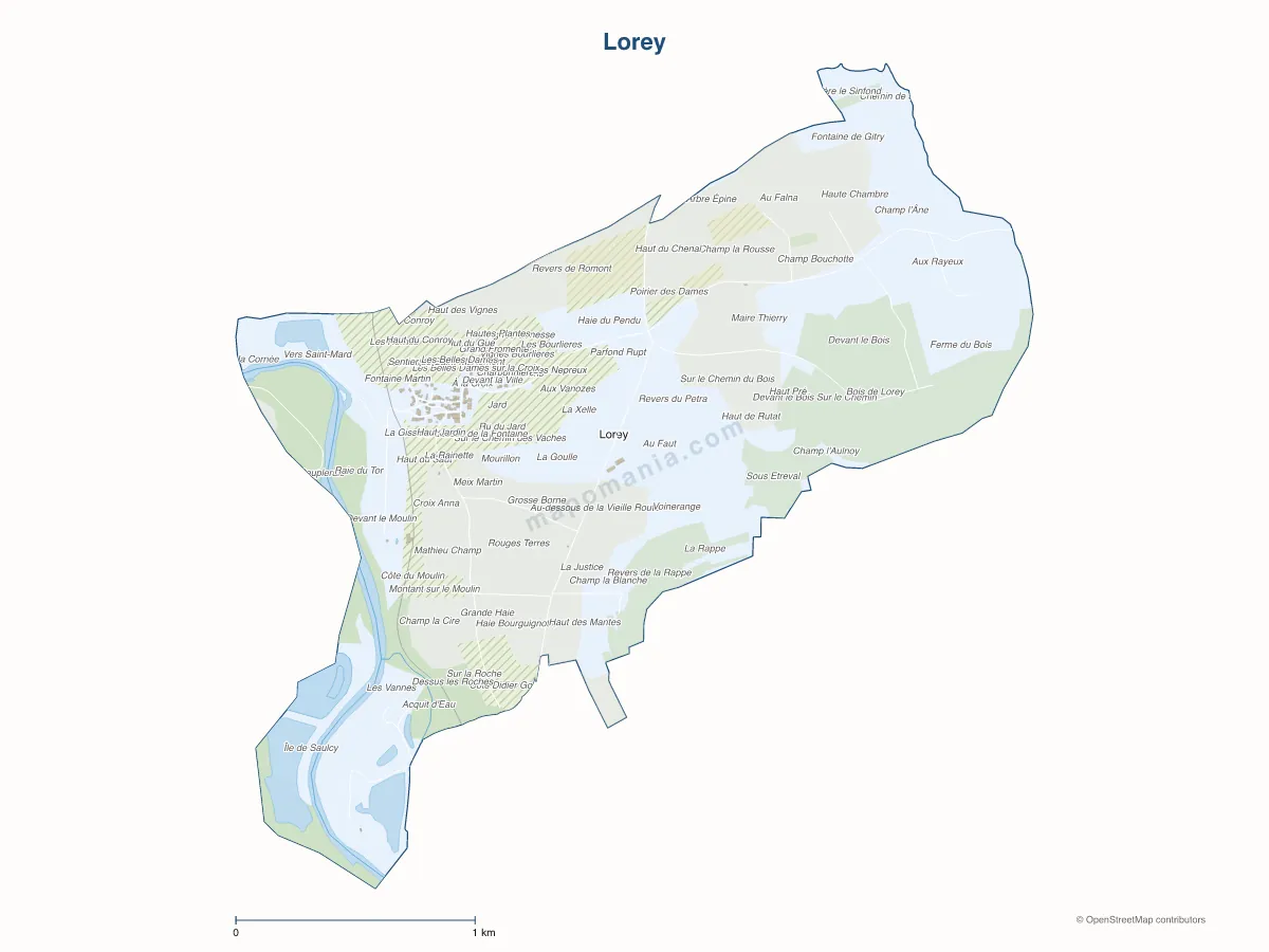 Carte de Lorey à personnaliser