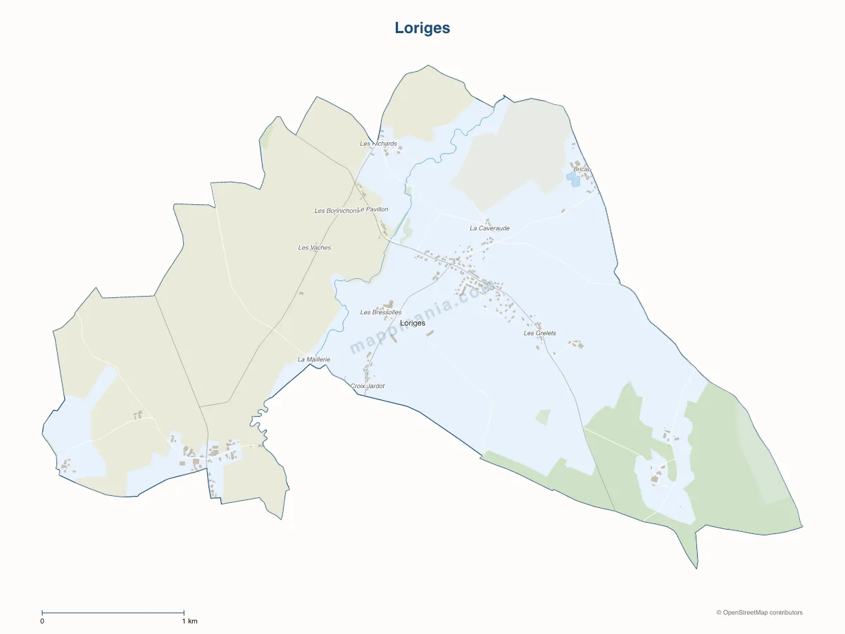 Carte de Loriges à personnaliser
