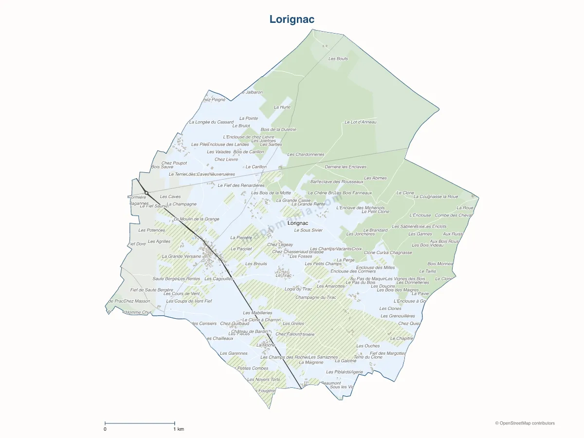 Carte de Lorignac à personnaliser