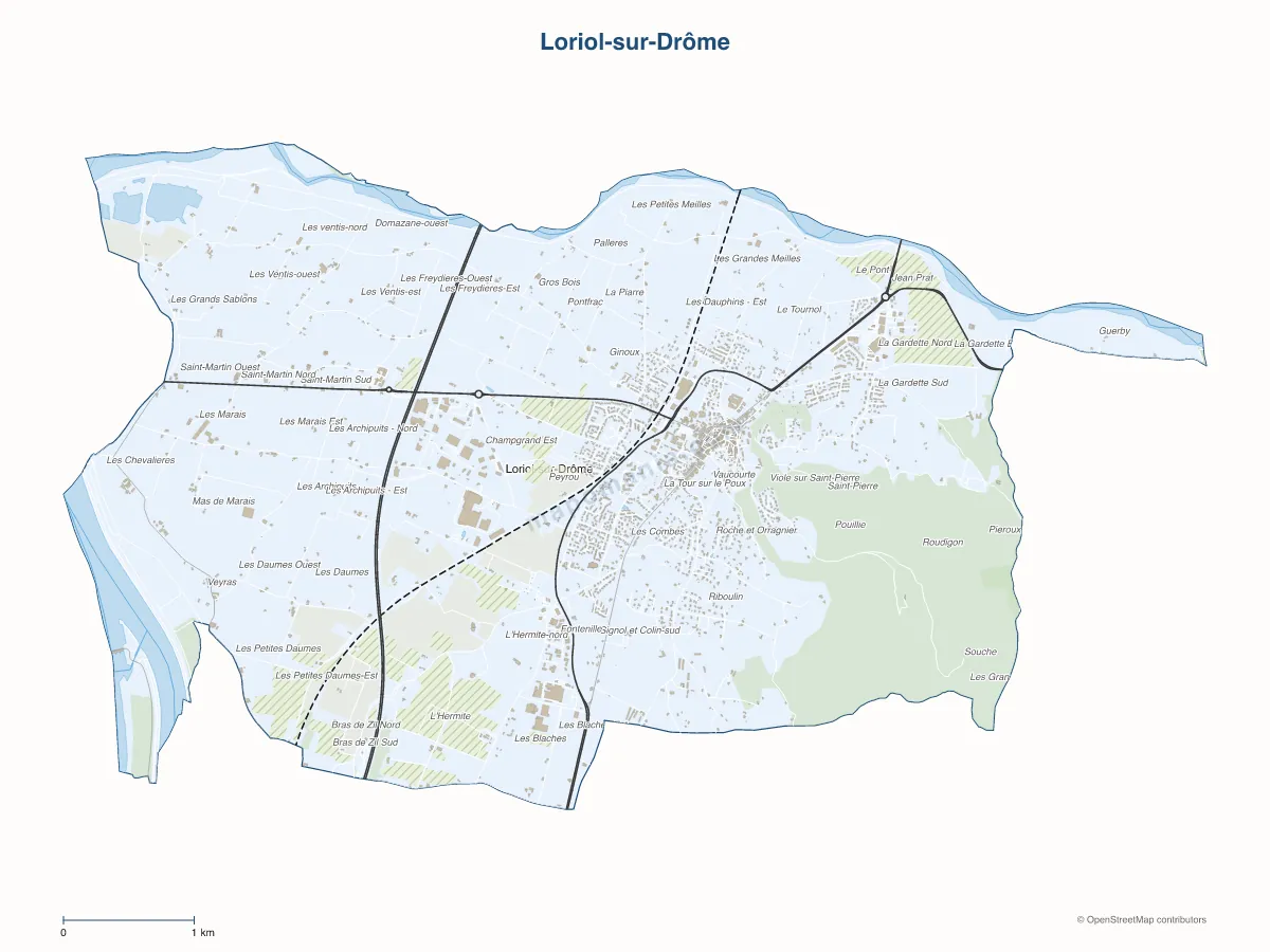 Carte de Loriol-sur-Drôme à personnaliser