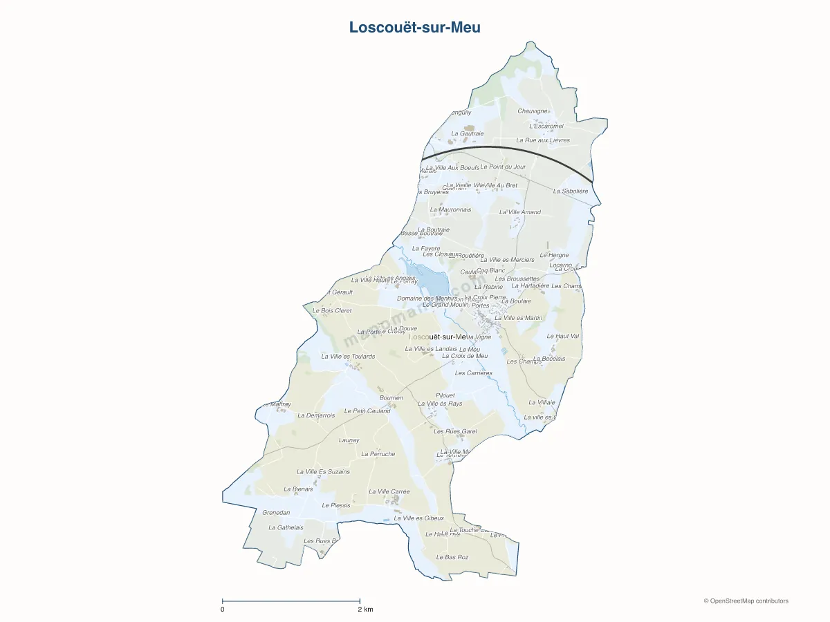 Carte de Loscouët-sur-Meu à personnaliser