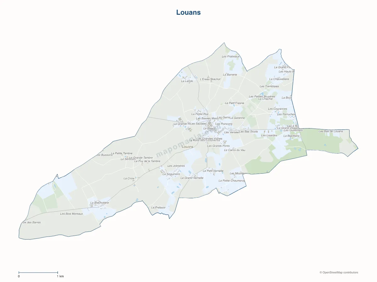 Carte de Louans à personnaliser