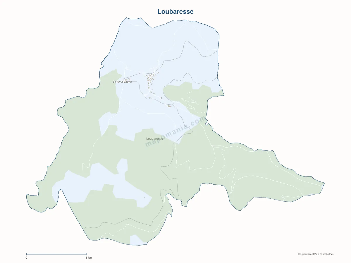 Carte de Loubaresse à personnaliser