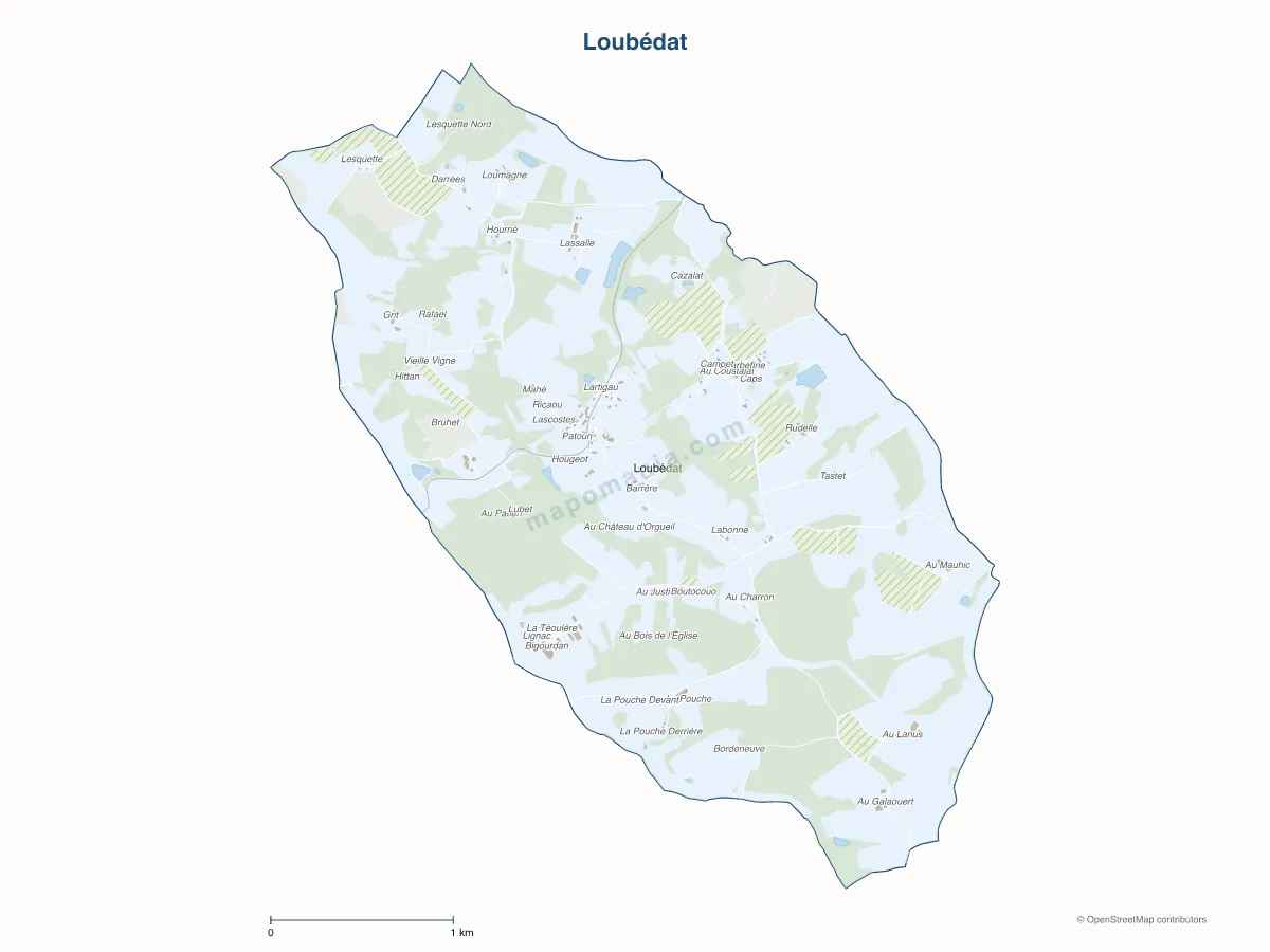 Carte de Loubédat à personnaliser
