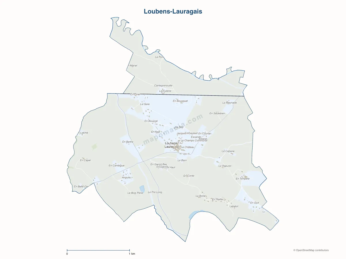 Carte de Loubens-Lauragais à personnaliser