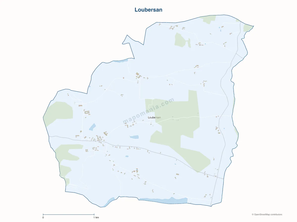 Carte de Loubersan à personnaliser