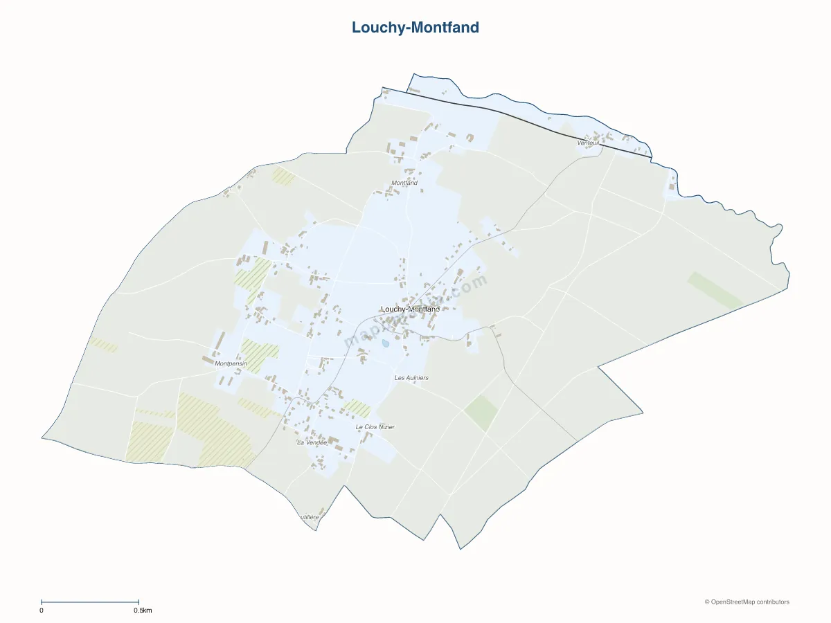 Carte de Louchy-Montfand à personnaliser