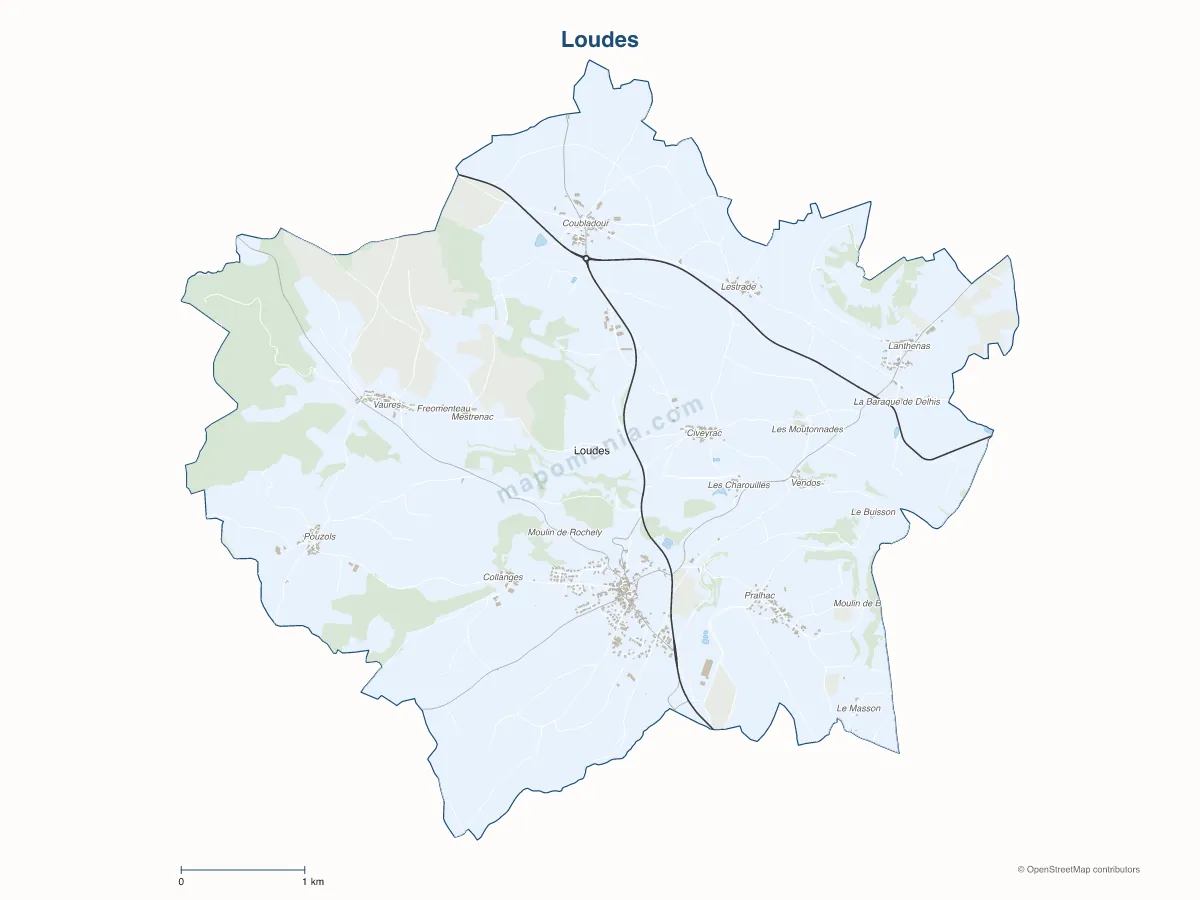Carte de Loudes à personnaliser
