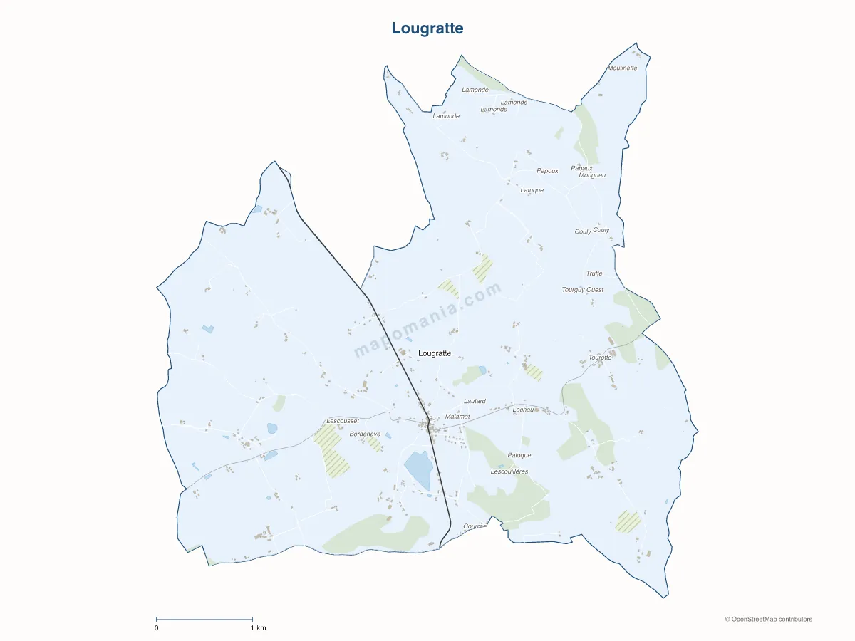 Carte de Lougratte à personnaliser