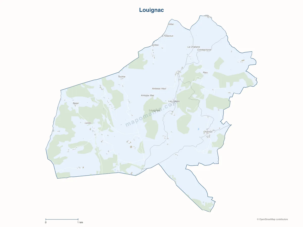 Carte de Louignac à personnaliser