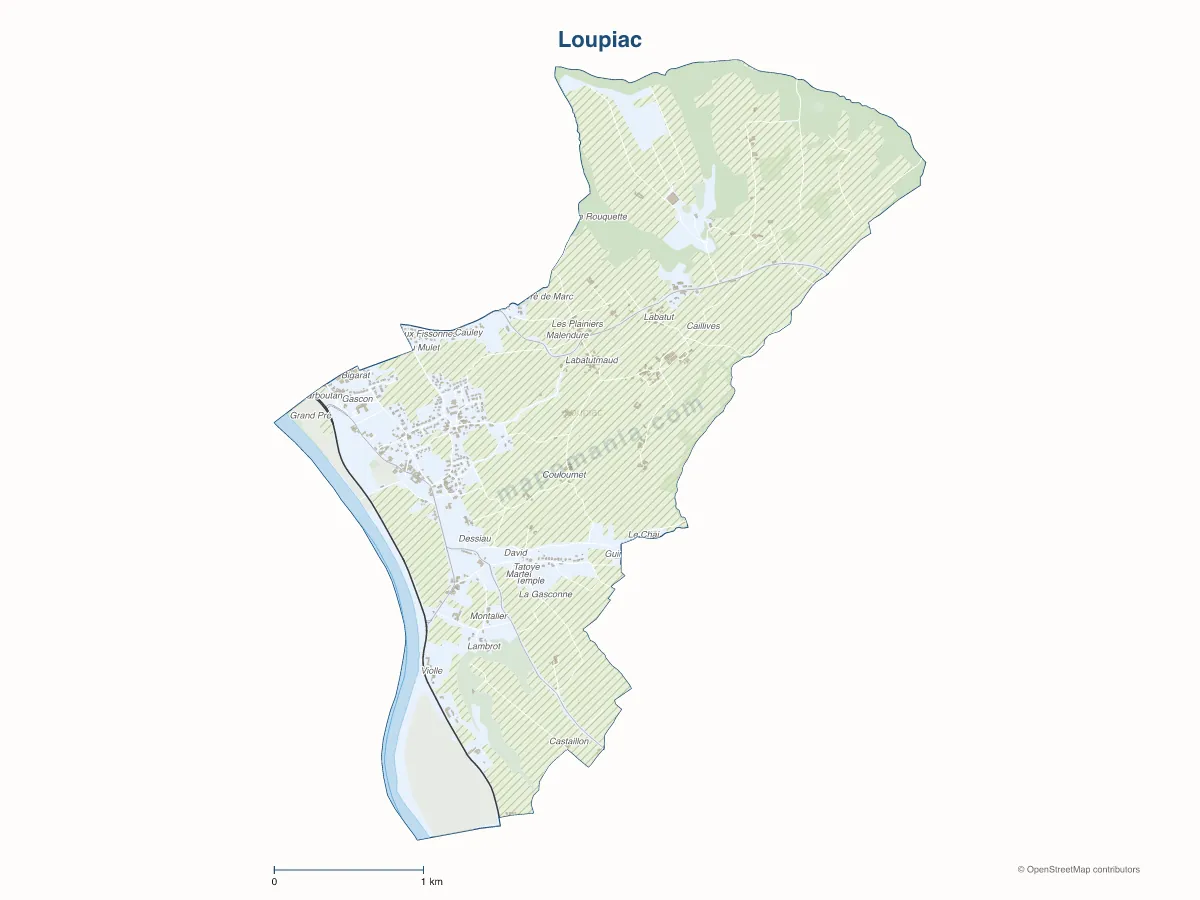 Carte de Loupiac à personnaliser