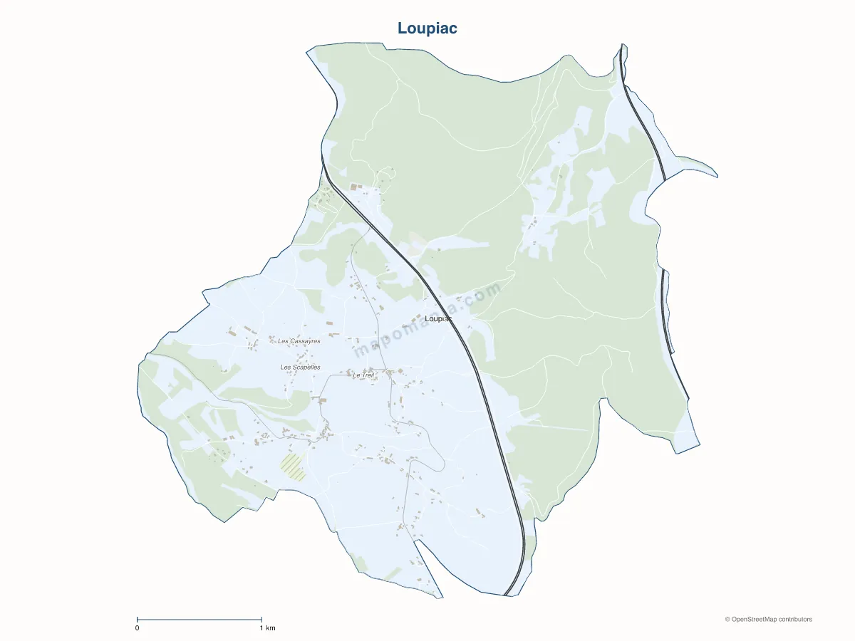 Carte de Loupiac à personnaliser