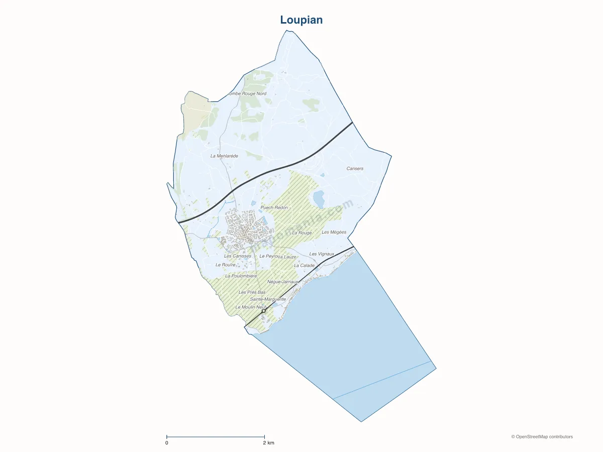 Carte de Loupian à personnaliser