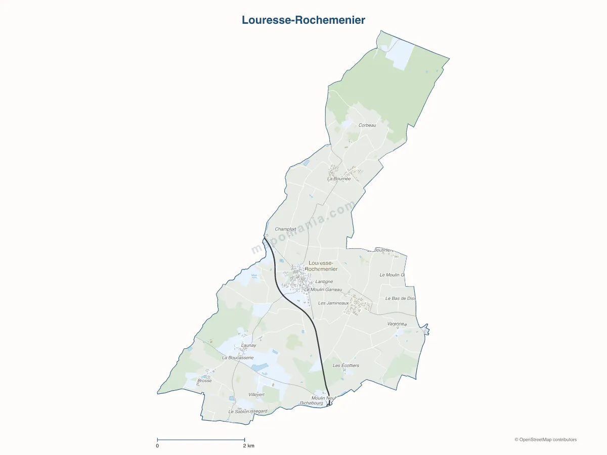 Carte de Louresse-Rochemenier à personnaliser
