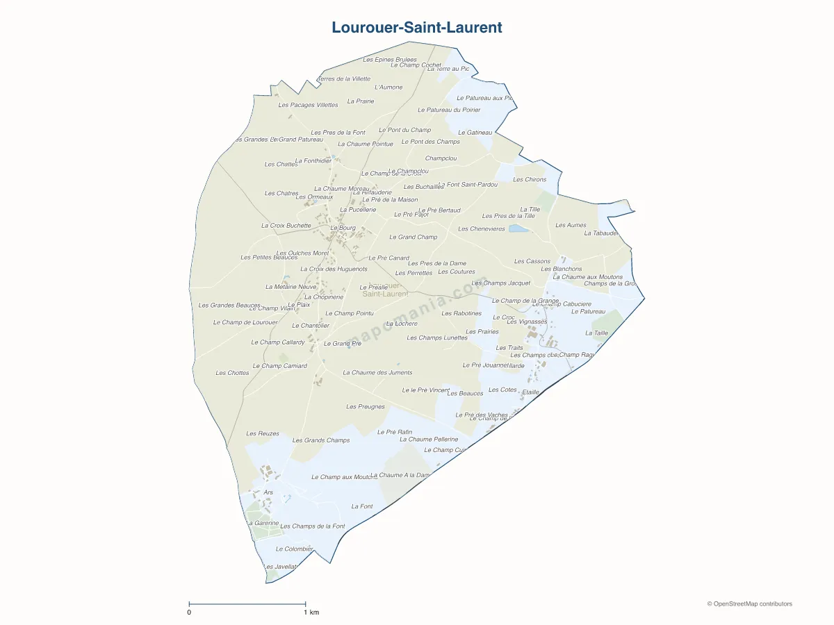 Carte de Lourouer-Saint-Laurent à personnaliser