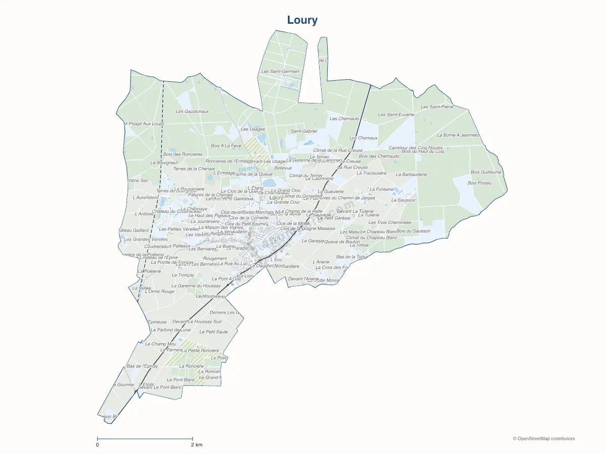 Carte de Loury à personnaliser